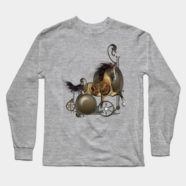 Wonderful steampunk horse Long Sleeve T-Shirt by Nicky2342